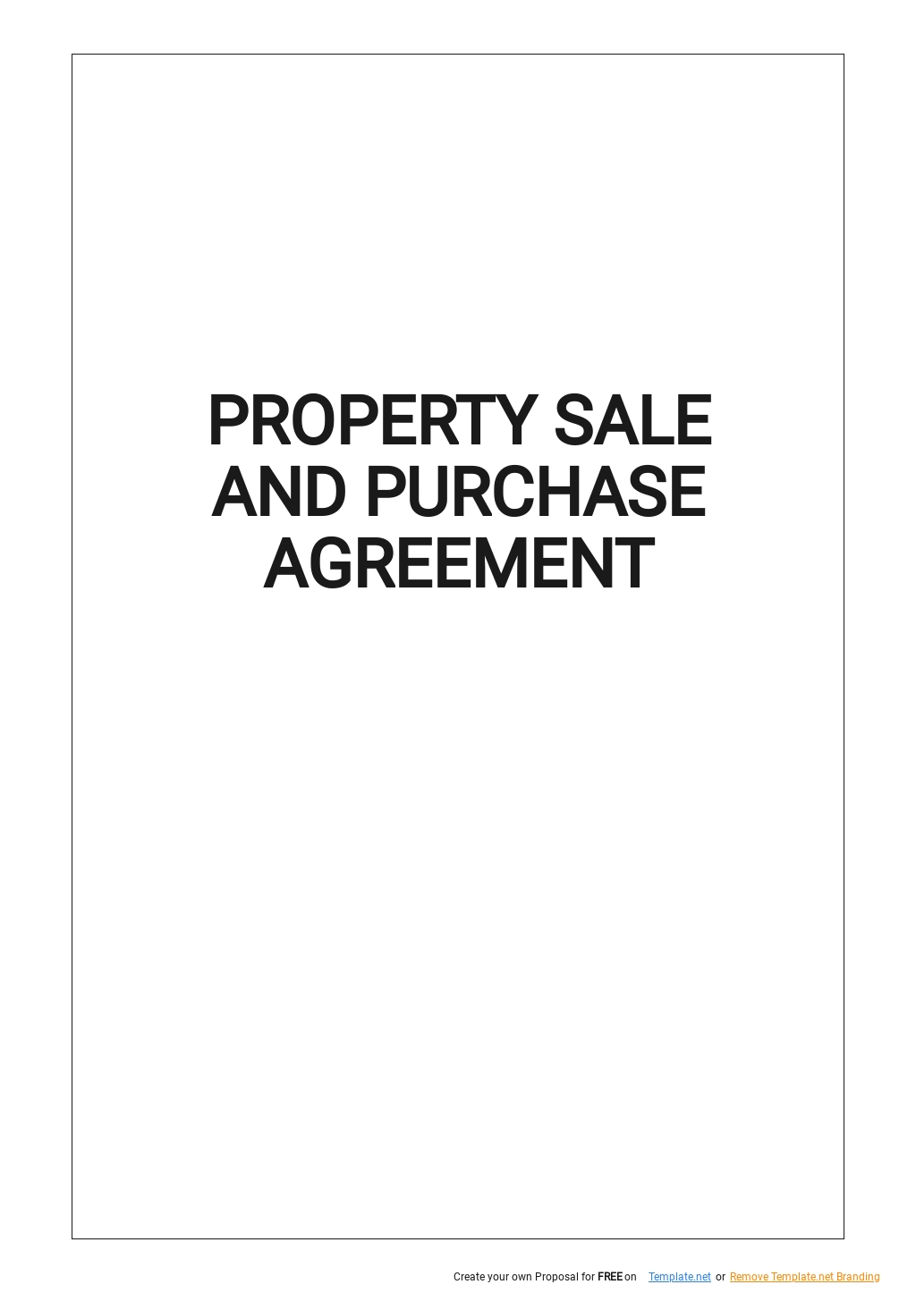 Property Sale and Purchase Agreement Template