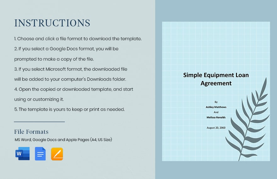 Simple Equipment Loan Agreement Template