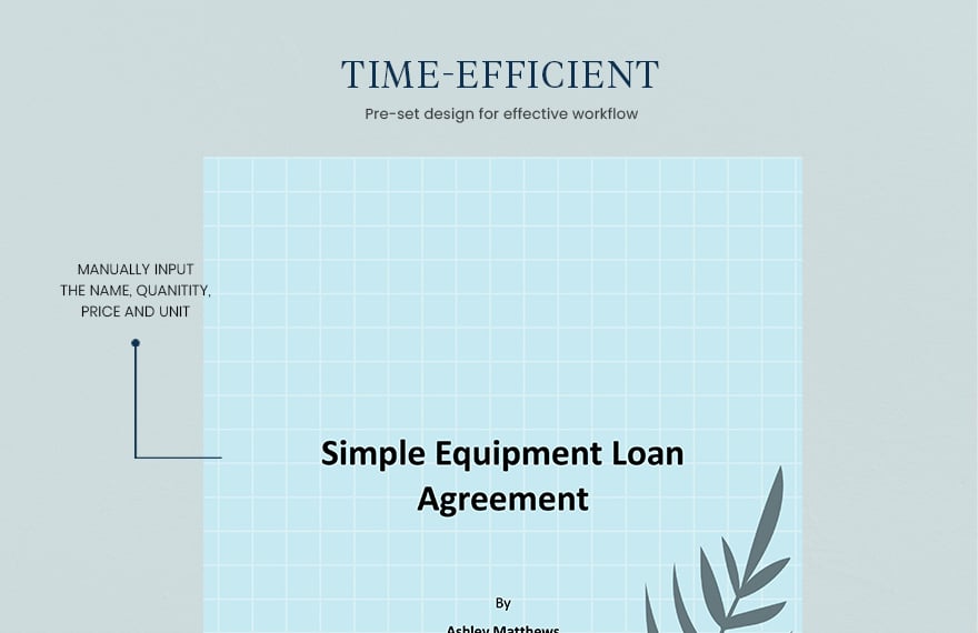 Simple Equipment Loan Agreement Template
