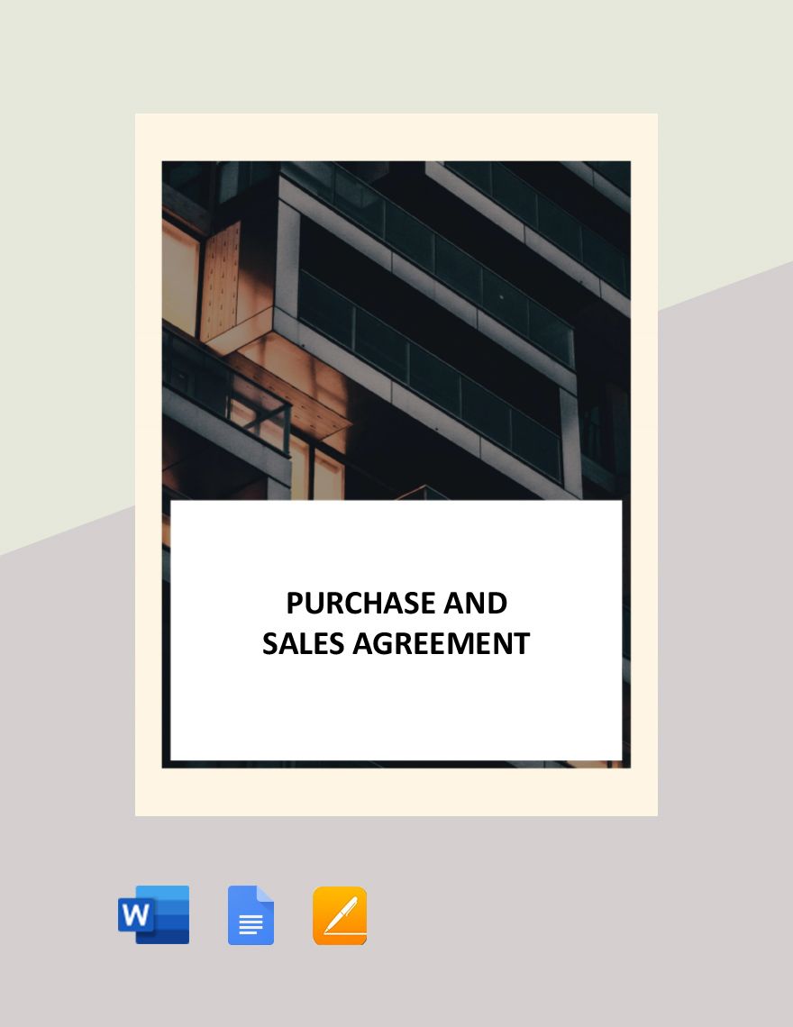 Simple Purchase And Sale Agreement Template