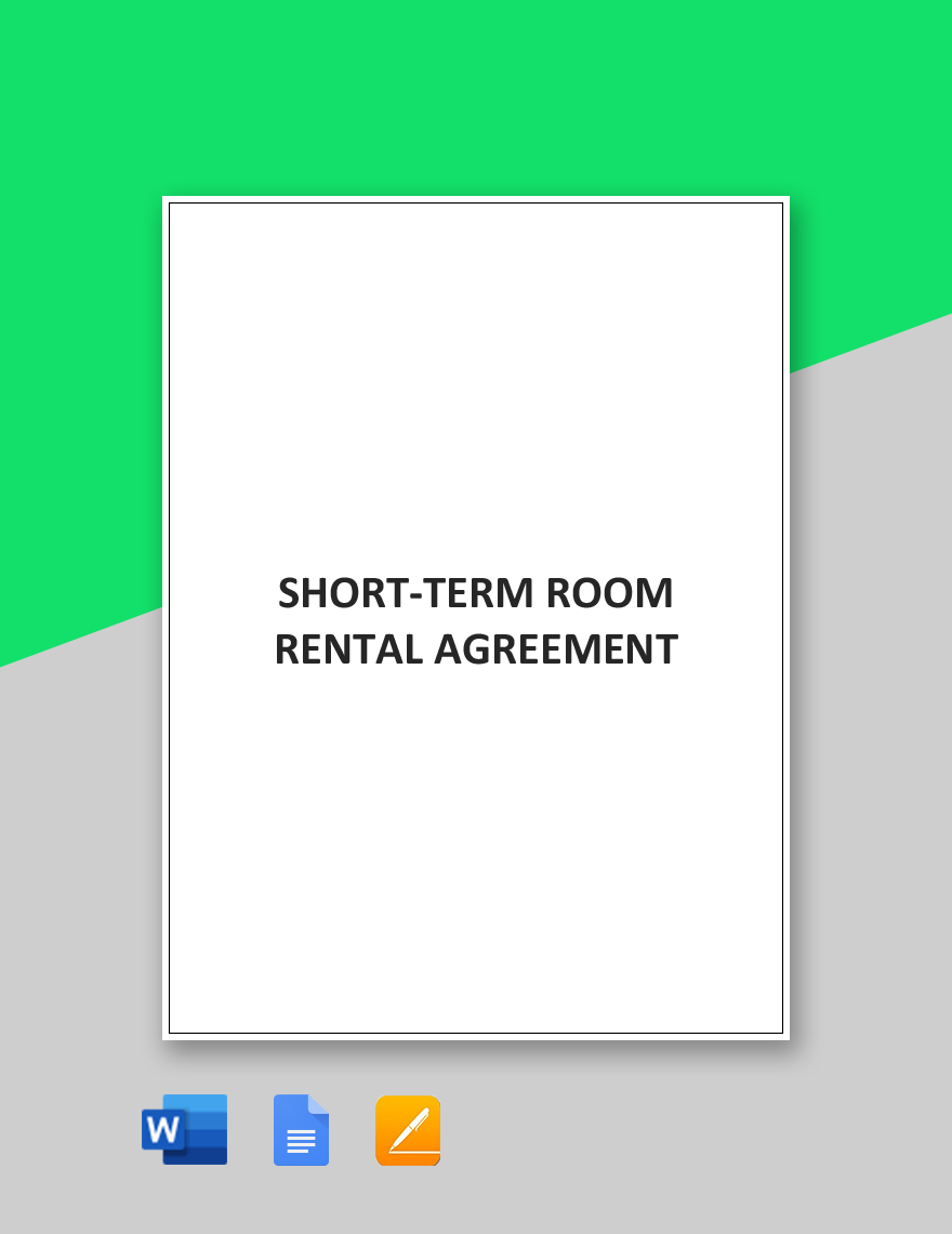 Short Term Room Rental Agreement Template