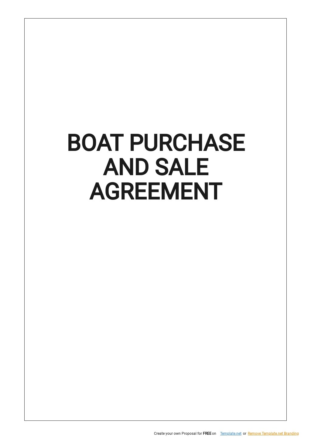 yacht sales agreement template