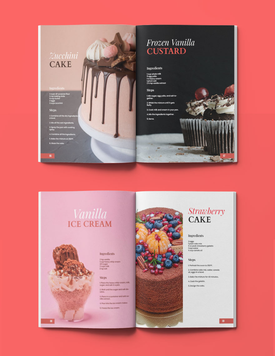 Sample Desserts CookBook Template