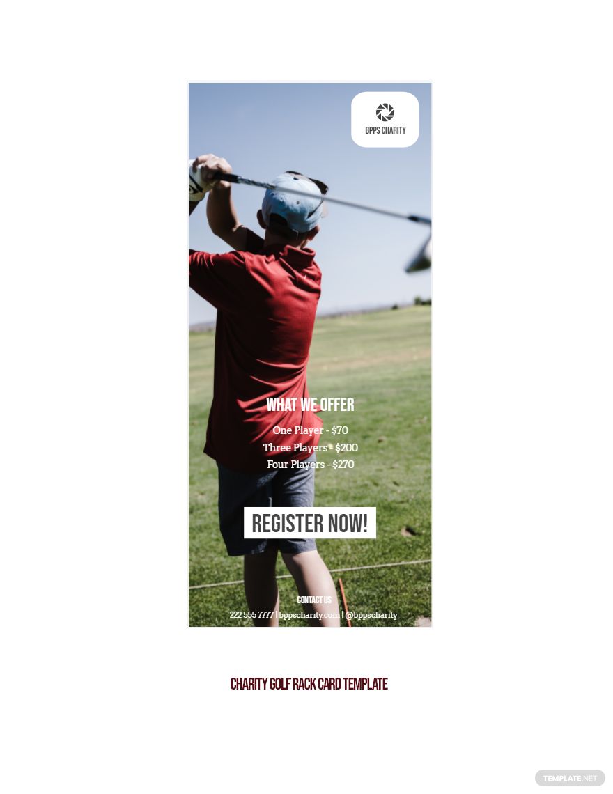 Charity Golf Rack Card Template