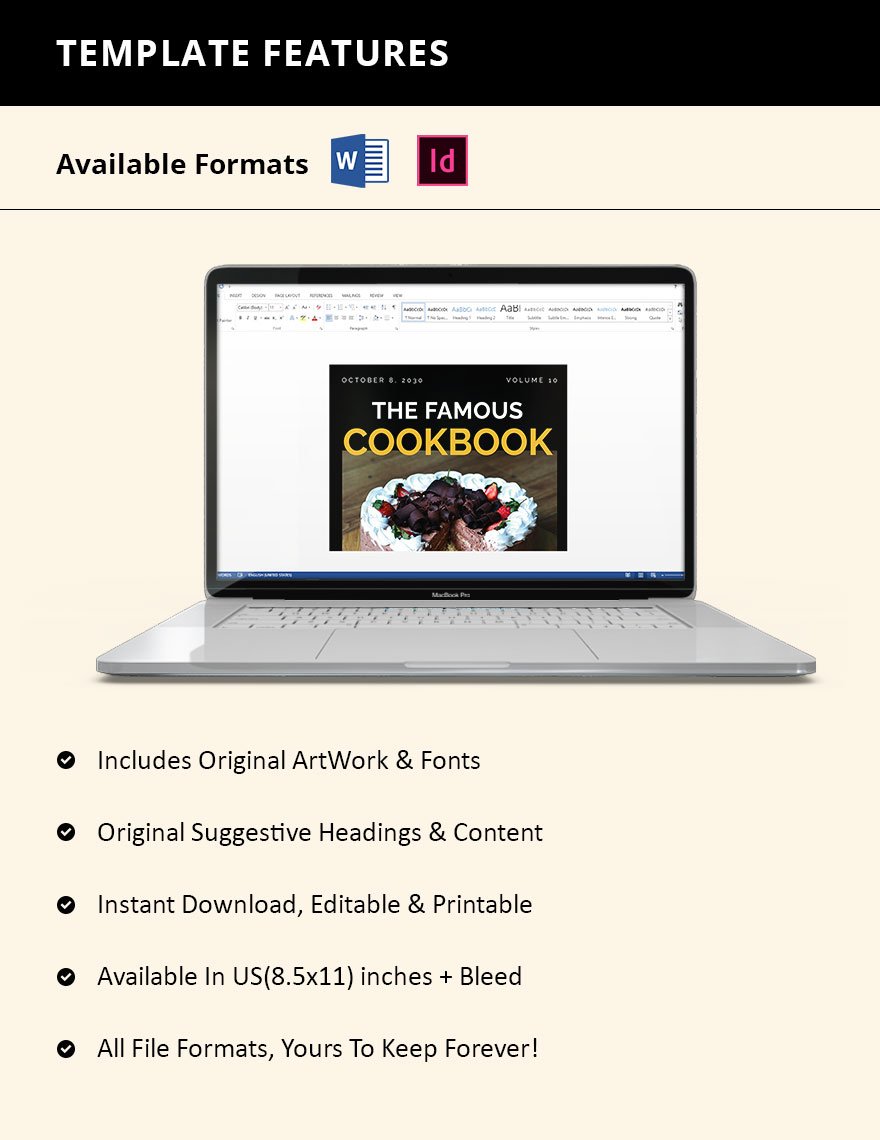Creative Bakery Cookbook Template Instructions