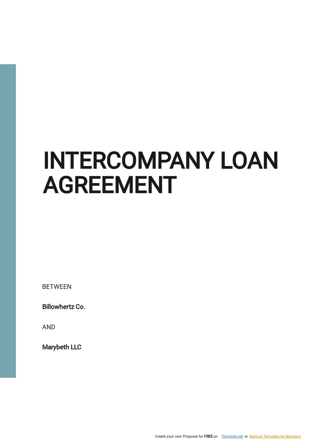 Free Simple Intercompany Loan Agreement Template Google Docs Word 