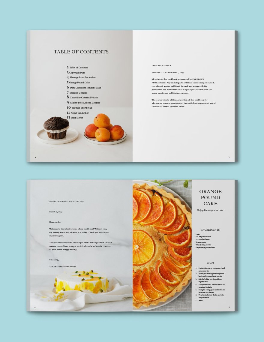 Elegant Bakery Cookbook Template