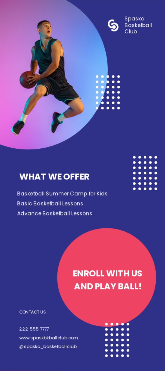 FREE Basketball Rack Card Template in Word