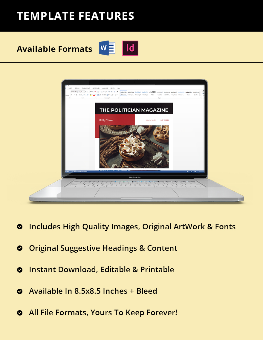 Square Bakery Cookbook Template