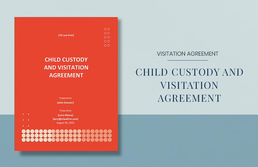 Child Custody And Visitation Agreement Template