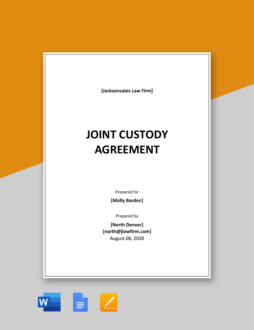 Joint Custody Agreement Template