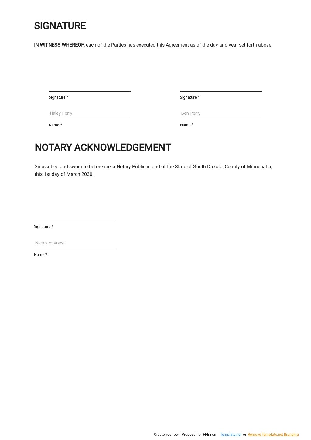 Notarized Custody Agreement Template - Google Docs, Word For notarized custody agreement template