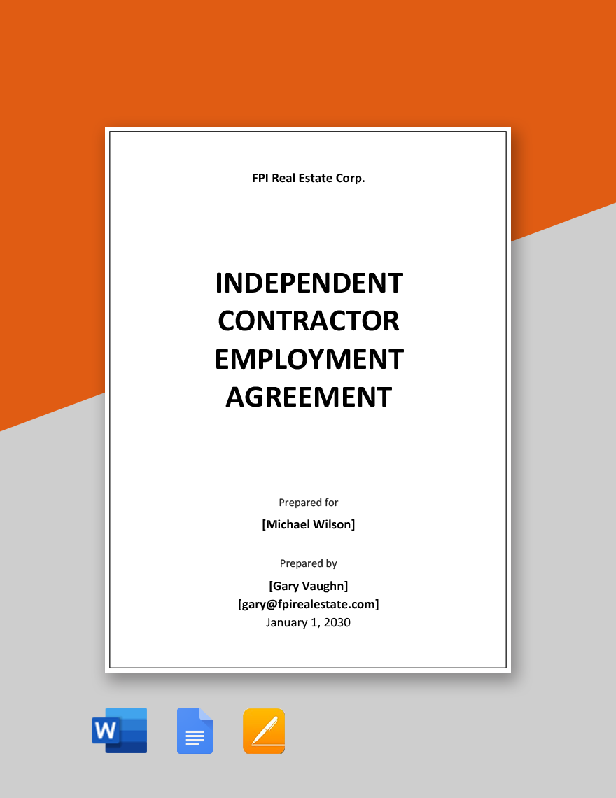 Independent Contractor Employment Agreement Template