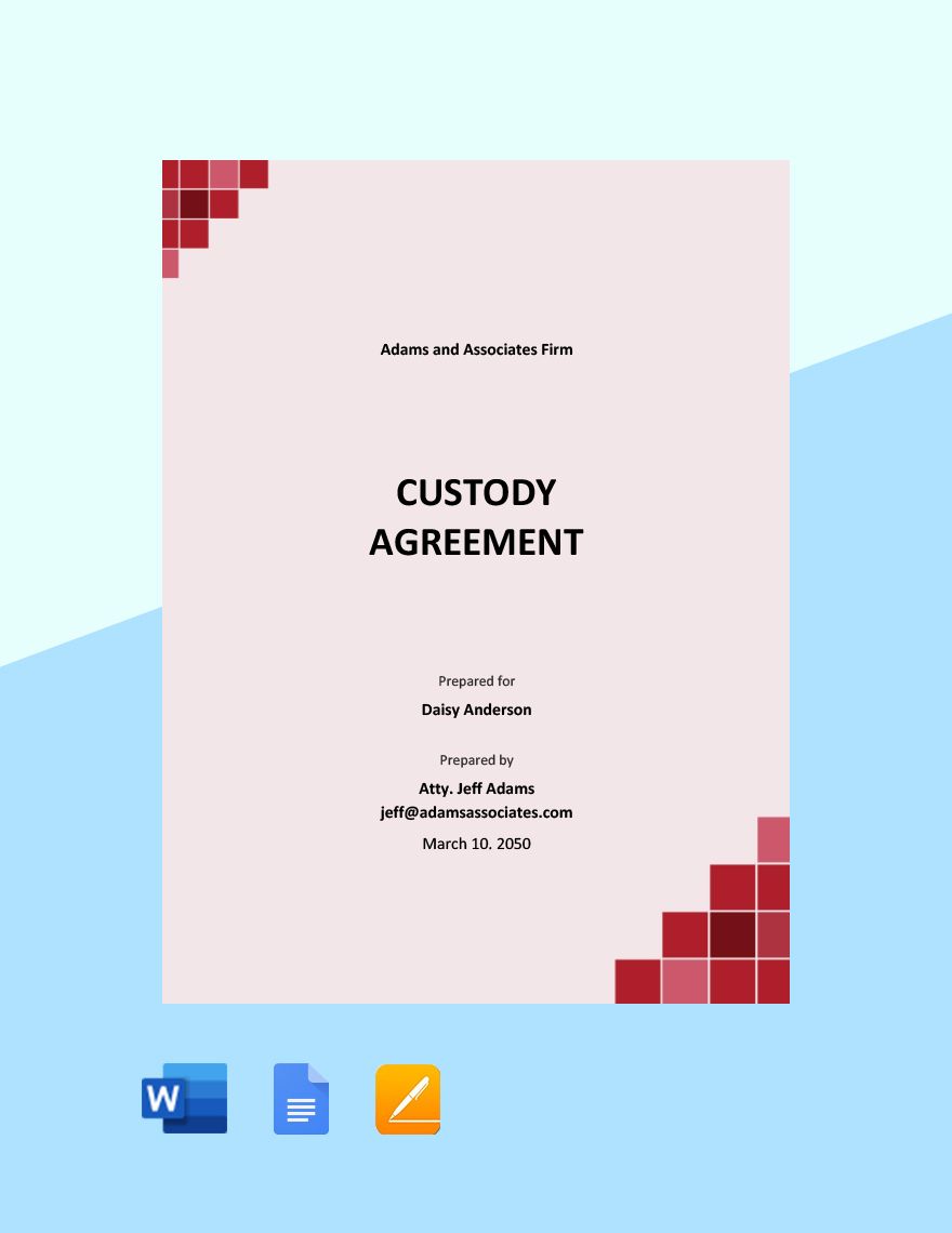 Sample Custody Agreement Template