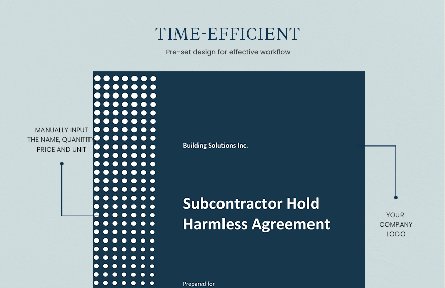 Subcontractor Hold Harmless Agreement Template