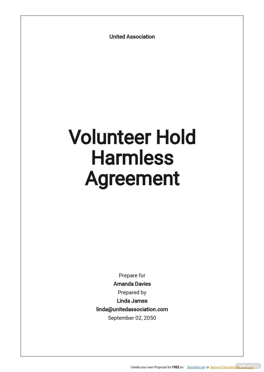 Unpaid Volunteer Agreement Template