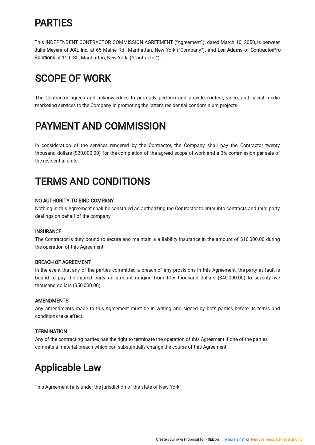Independent Contractor Commission Agreement Template 1.jpe