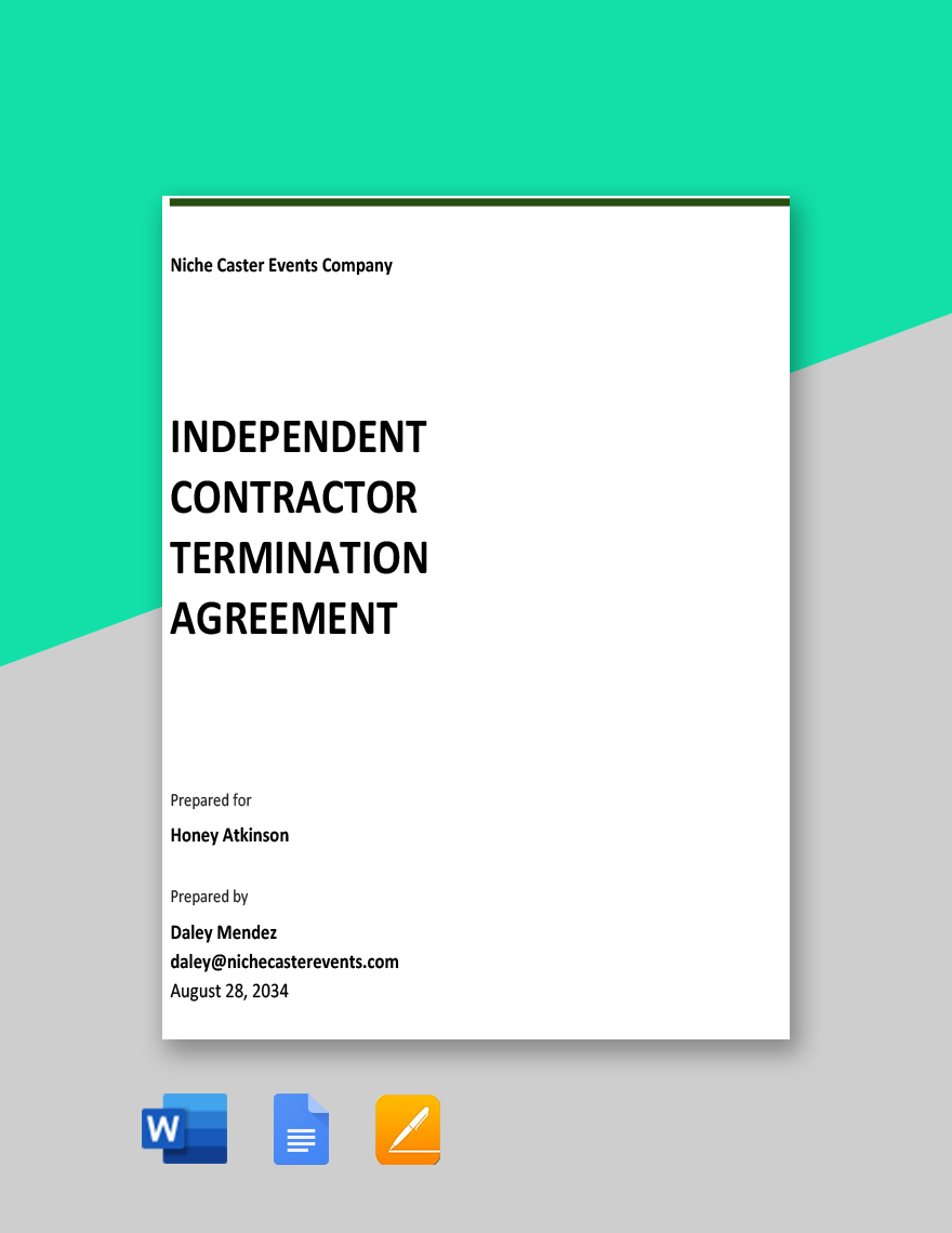 Independent Contractor Termination Agreement Template