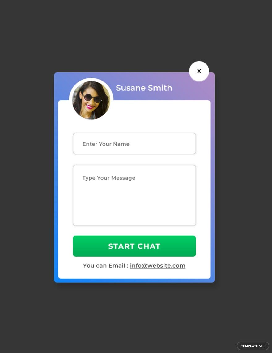 Website Chat Pop-up Template
