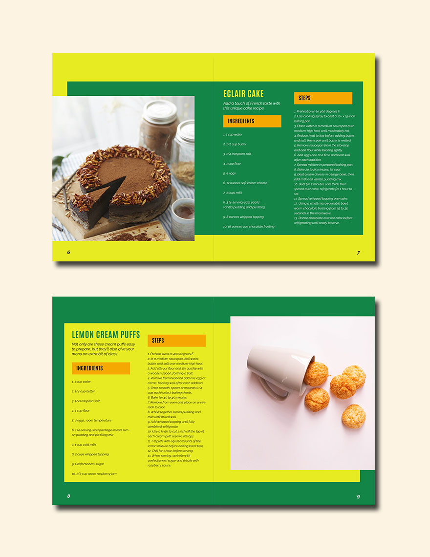 Bakery Design Cookbook Template