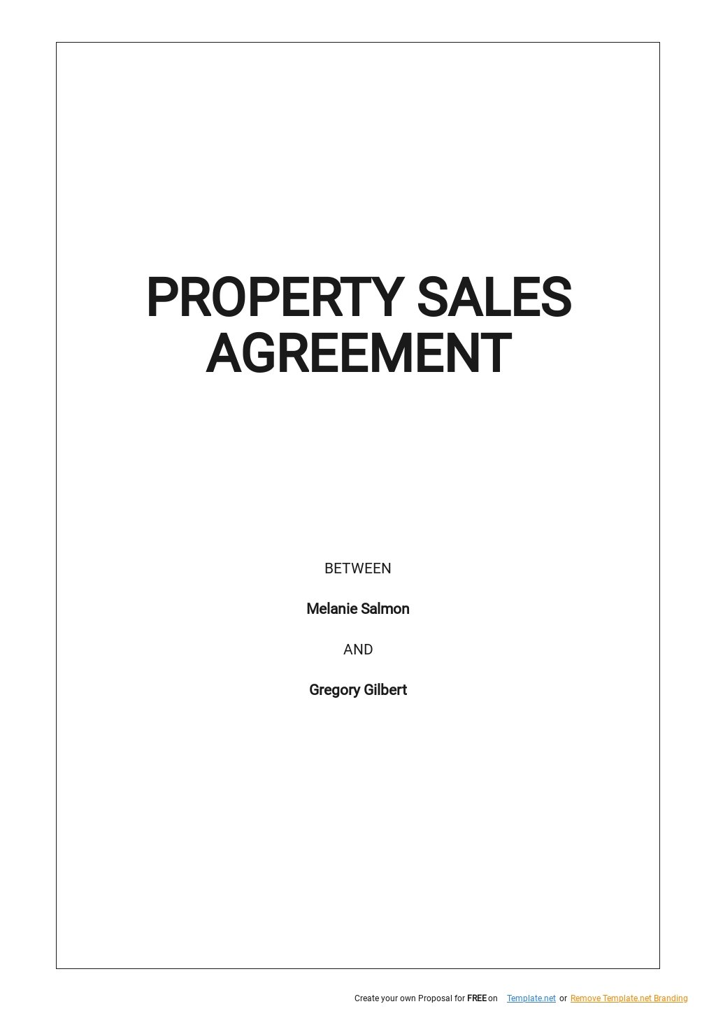 Free Basic Property Sales Agreement Template