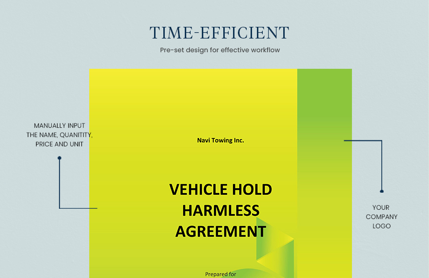 Vehicle Hold Harmless Agreement Template