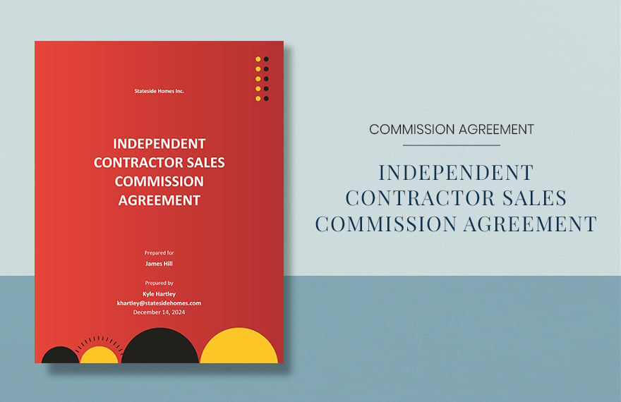 Independent Contractor Sales Commission Agreement Template