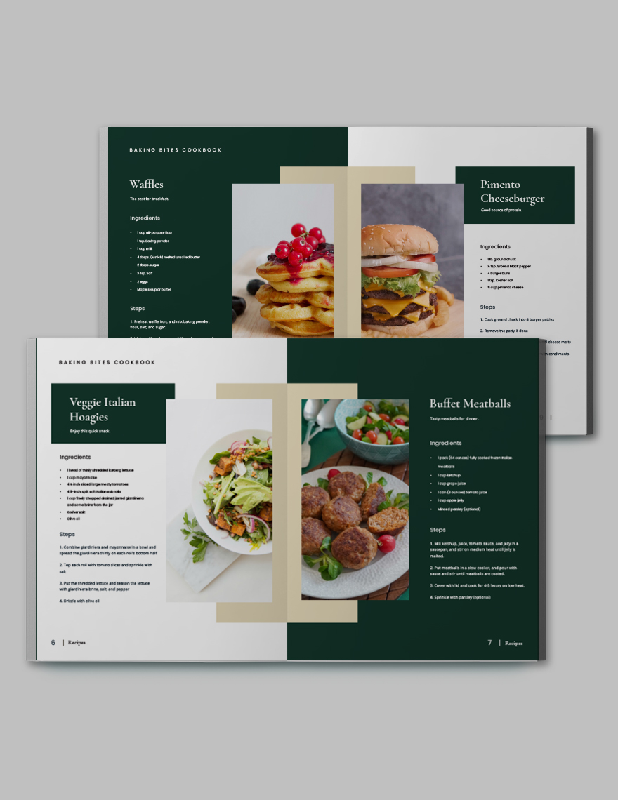 Editable Restaurant Food Cookbook Template