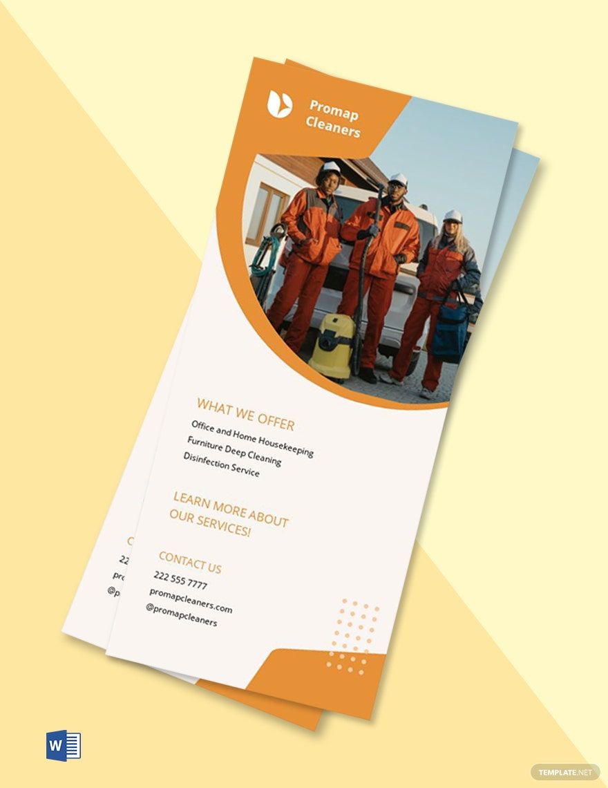 Cleaning Company Rack Card Template