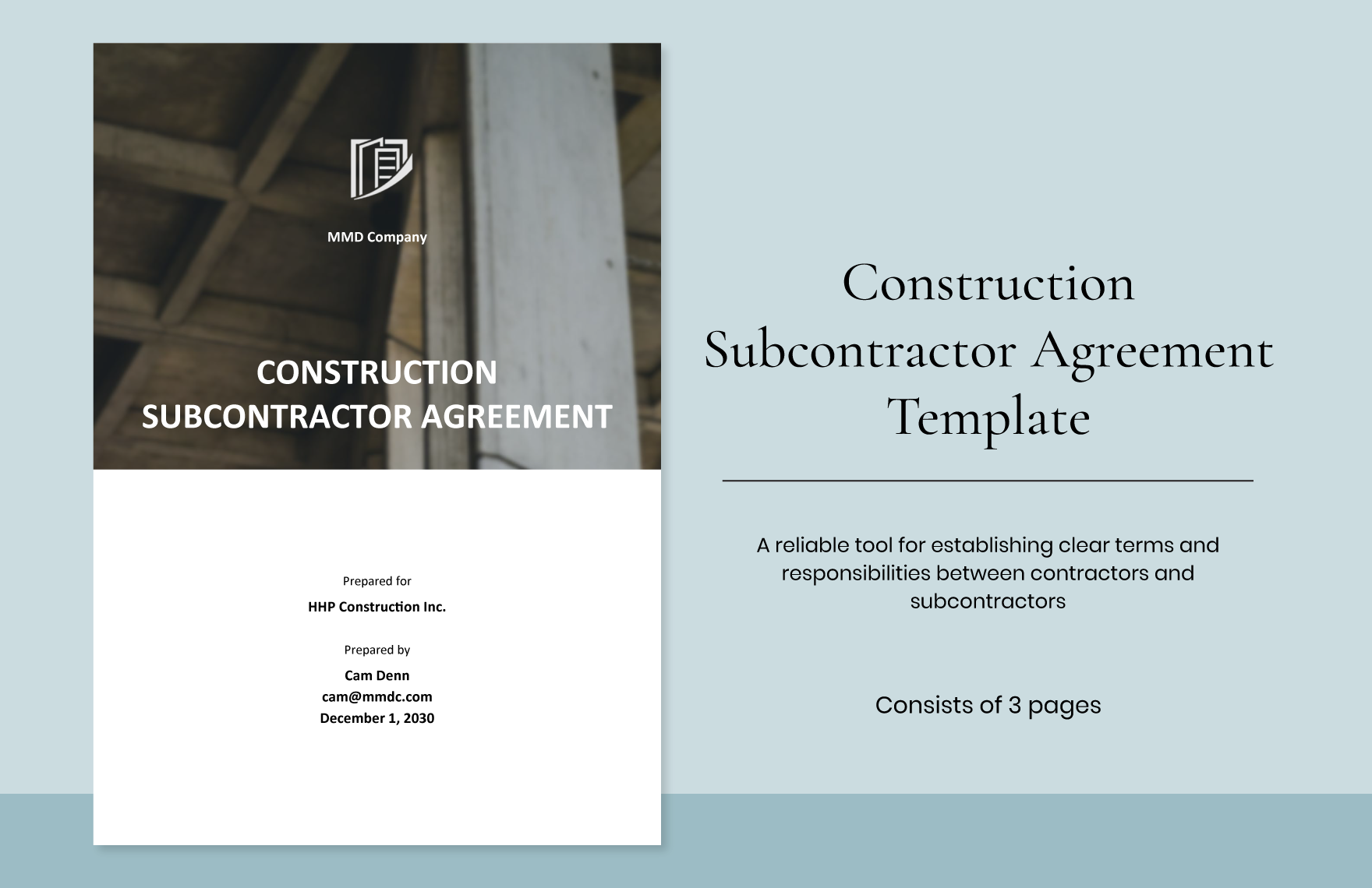 Construction Subcontractor Agreement Template