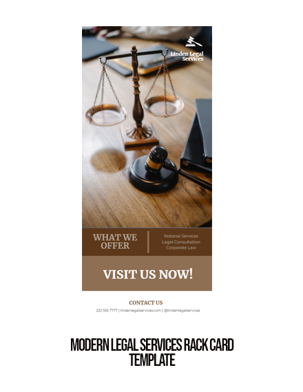 Legal Attorney Law Rack Card Template - Google Docs, Illustrator, Word ...