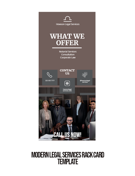 Attorney & Legal Services Rack Card Template - Google Docs, Illustrator ...