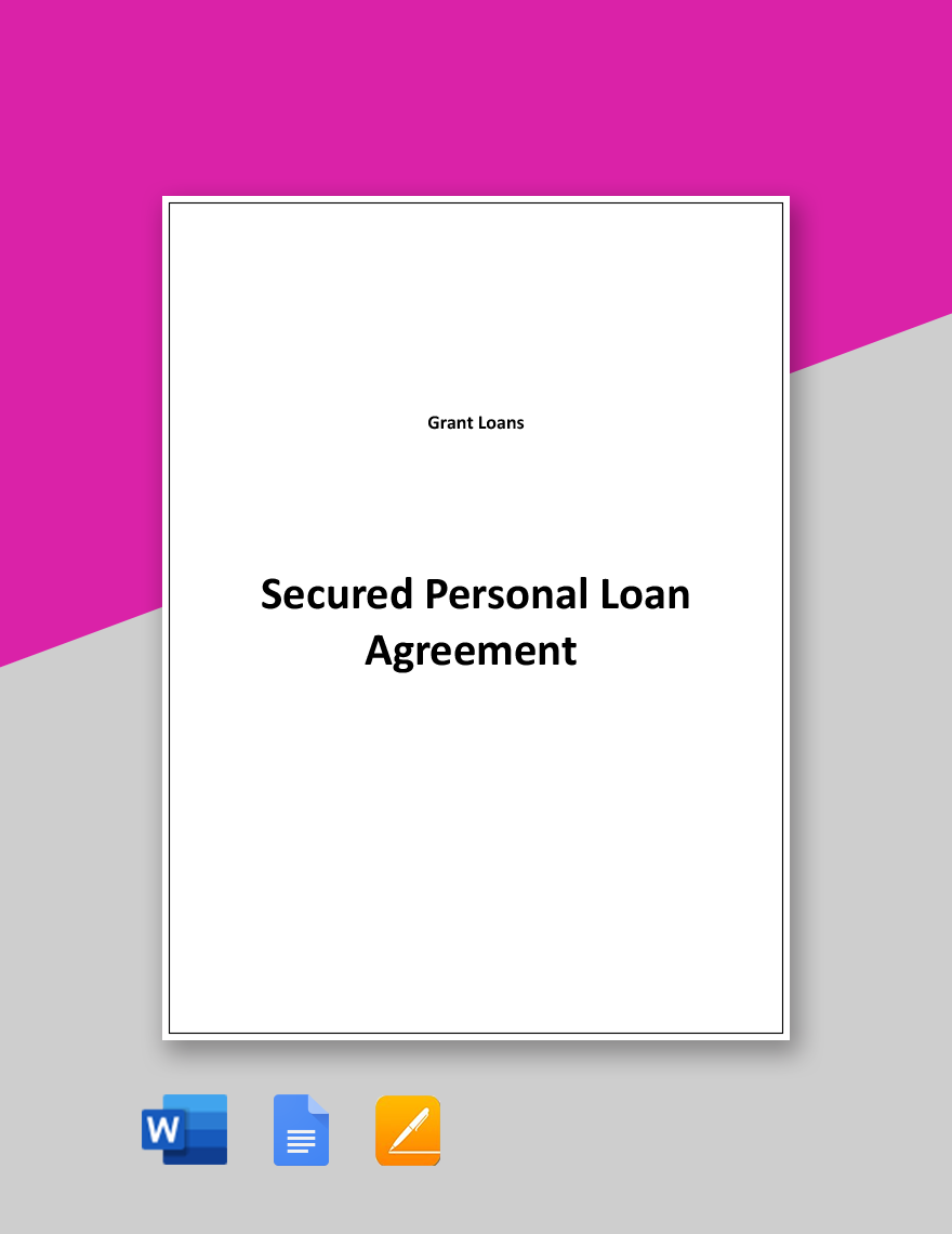 Secured Personal Loan Agreement Template 