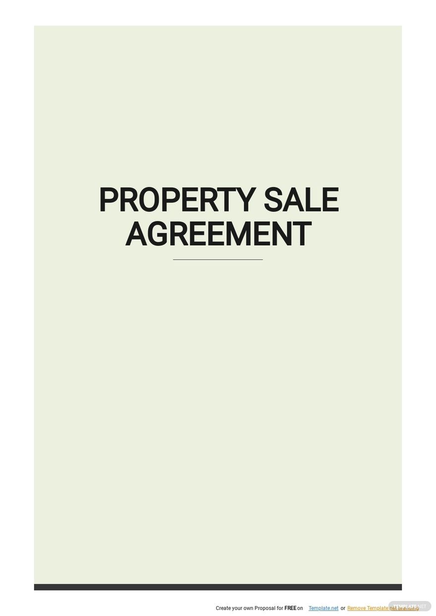 Free Printable Property Sale Agreement Template