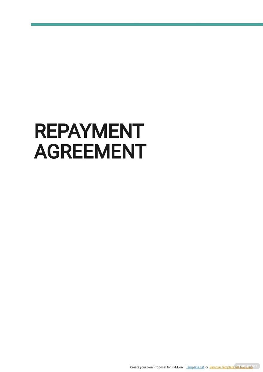 Simple Repayment Agreement Template