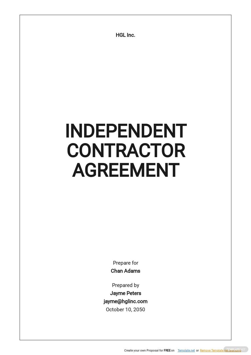 Free Simple Independent Contractor Agreement Template