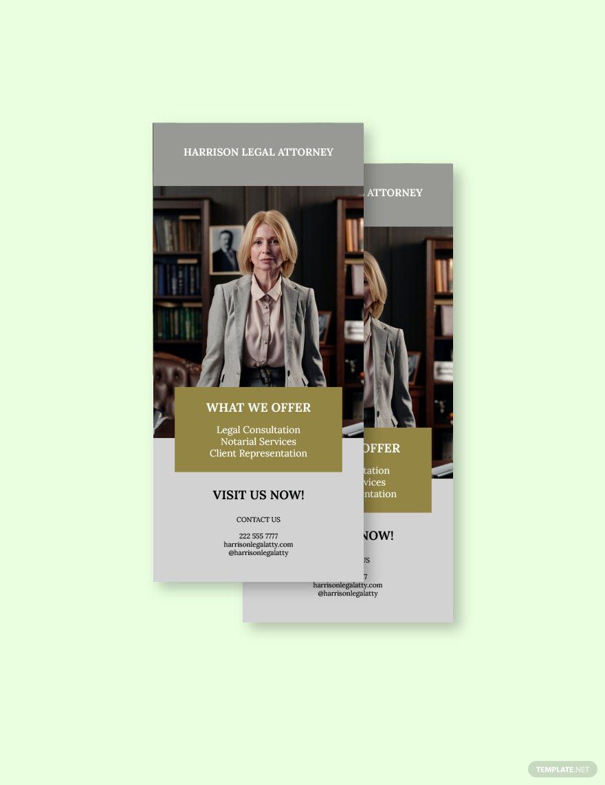 Legal Attorney Law Rack Card Template