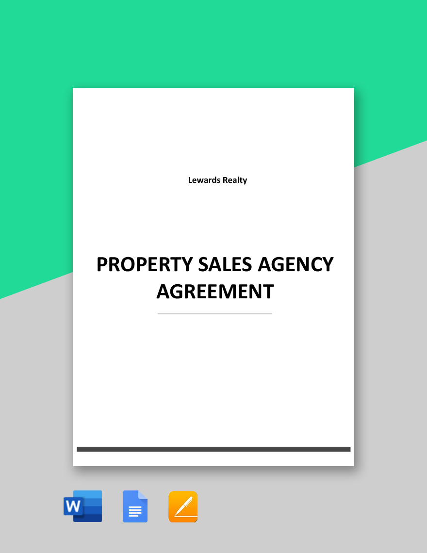 Property Sales Agency Agreement Template