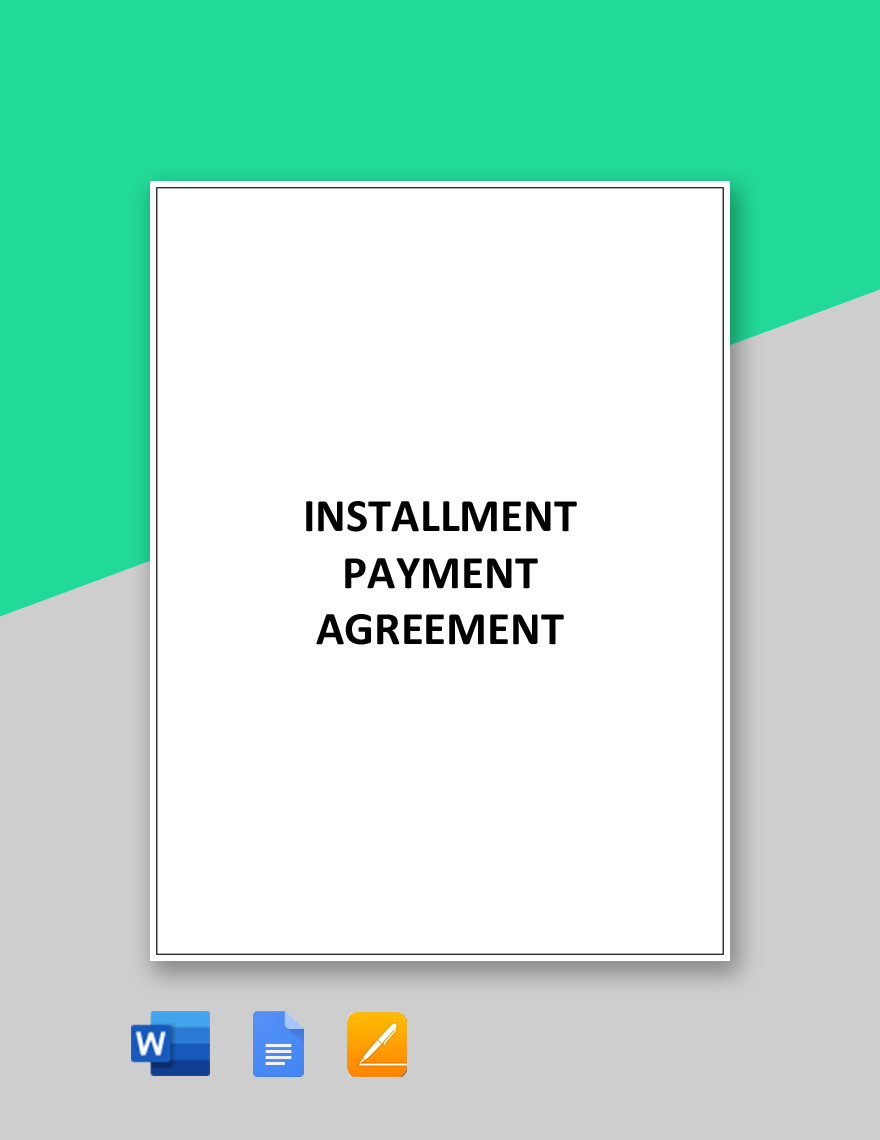 Simple Installment Payment Agreement 