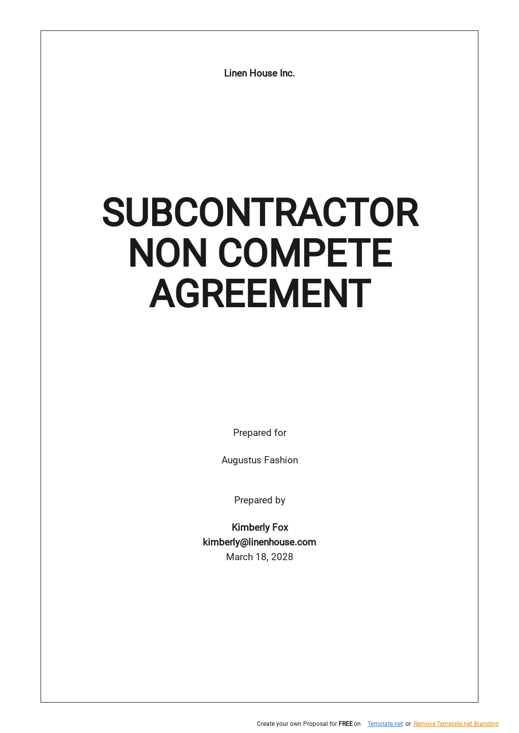 Subcontractor Non Compete Agreement Template.jpe