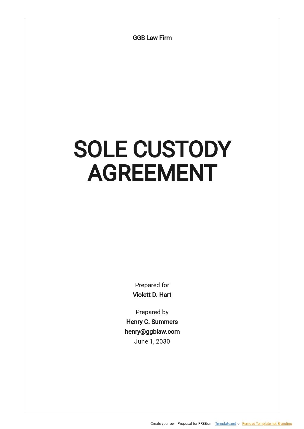 Notarized Custody Agreement Template Google Docs, Word, Apple Pages