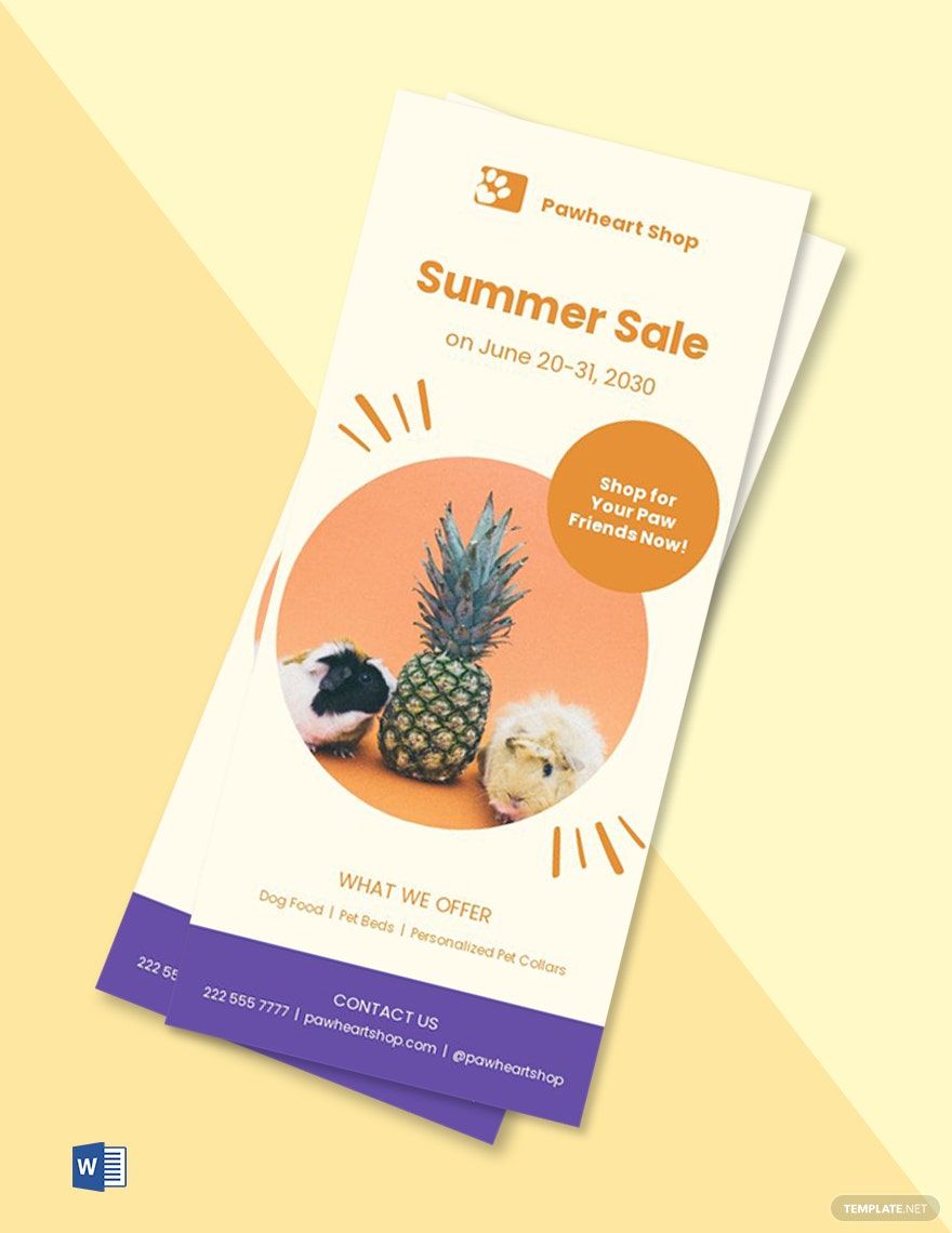 Summer Sale Rack Card Template