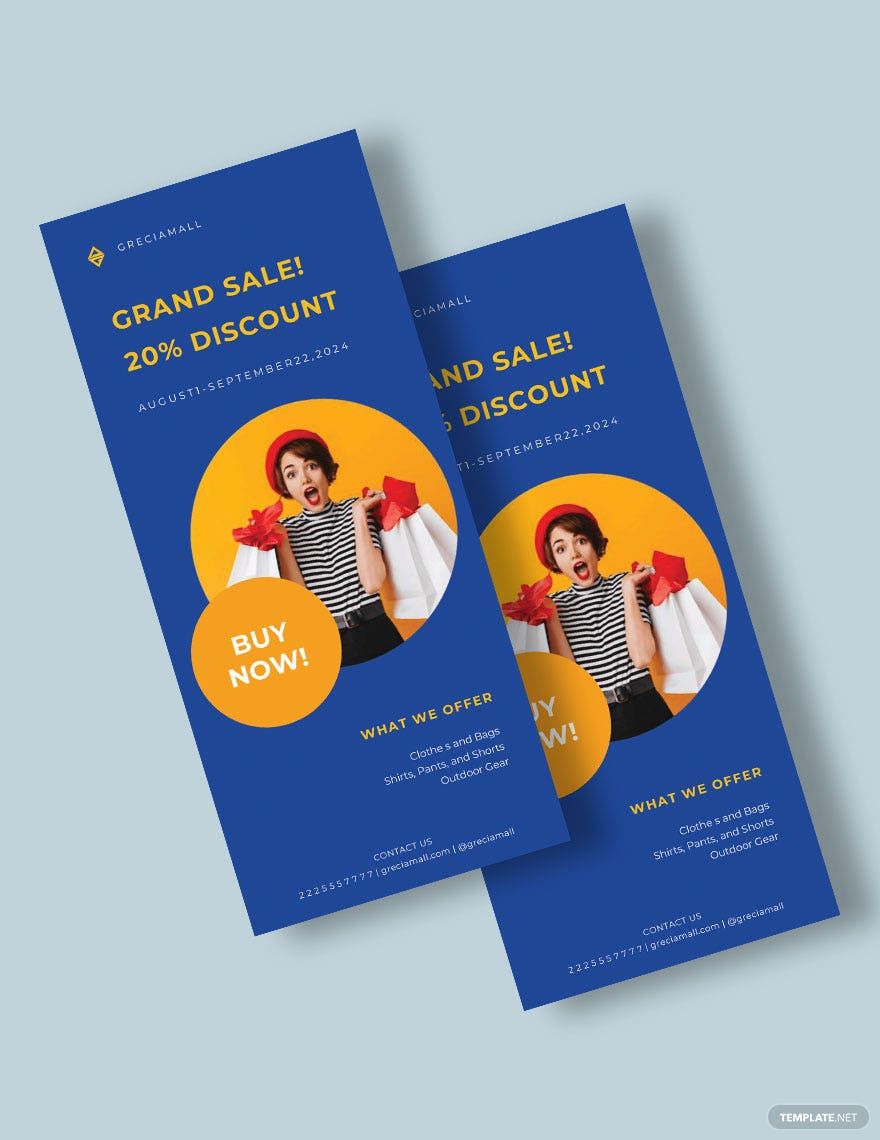 Grand Sale Rack Card Template in Word, Google Docs, Publisher
