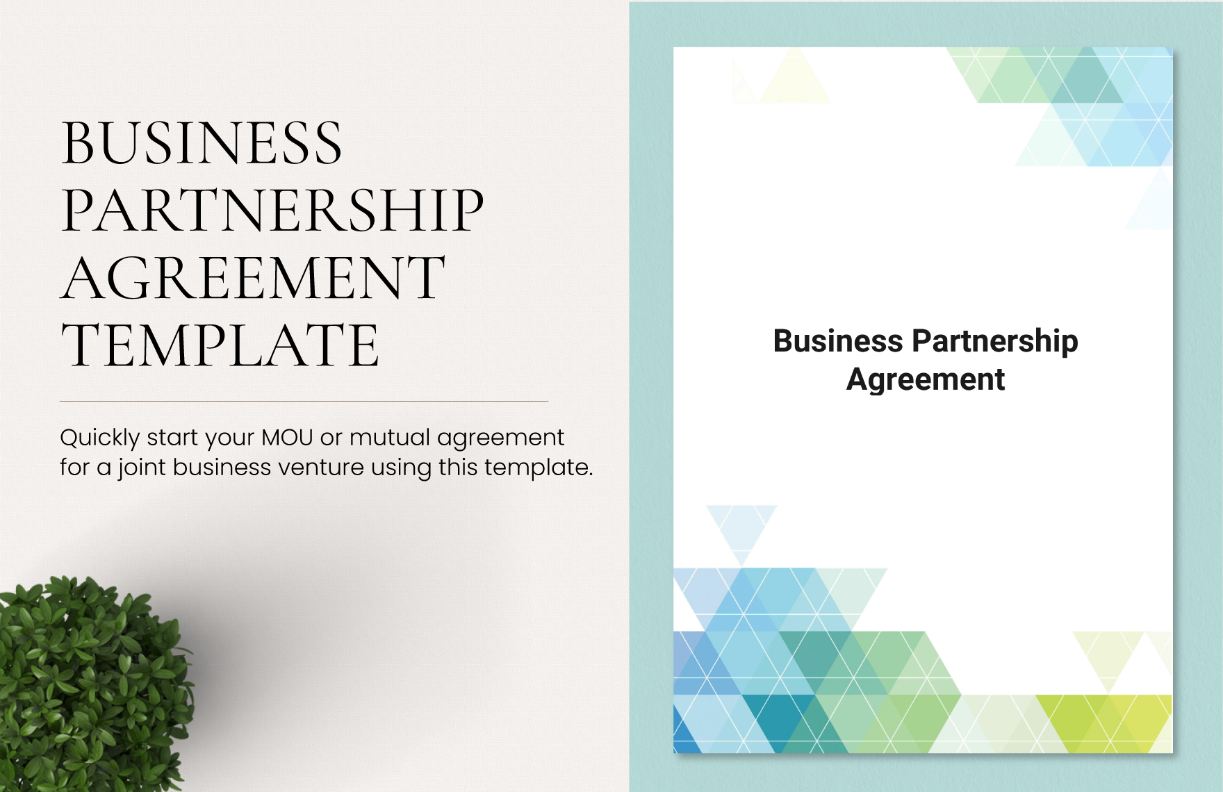 Business Partnership Agreement Template 