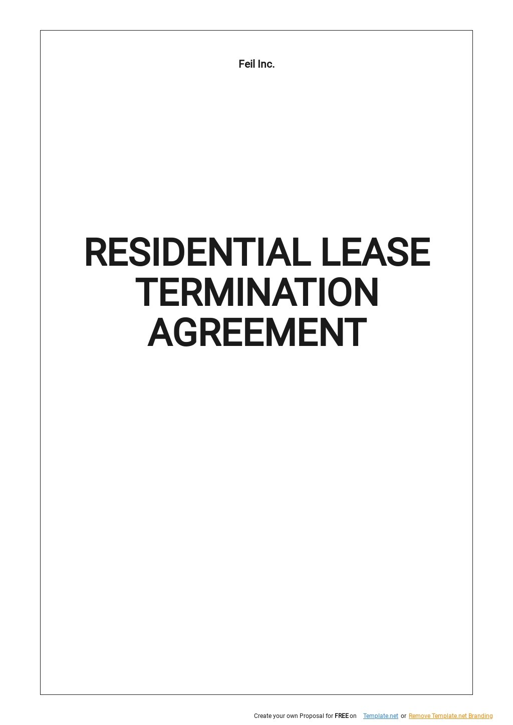 Residential Lease Termination Agreement Template Google Docs, Word