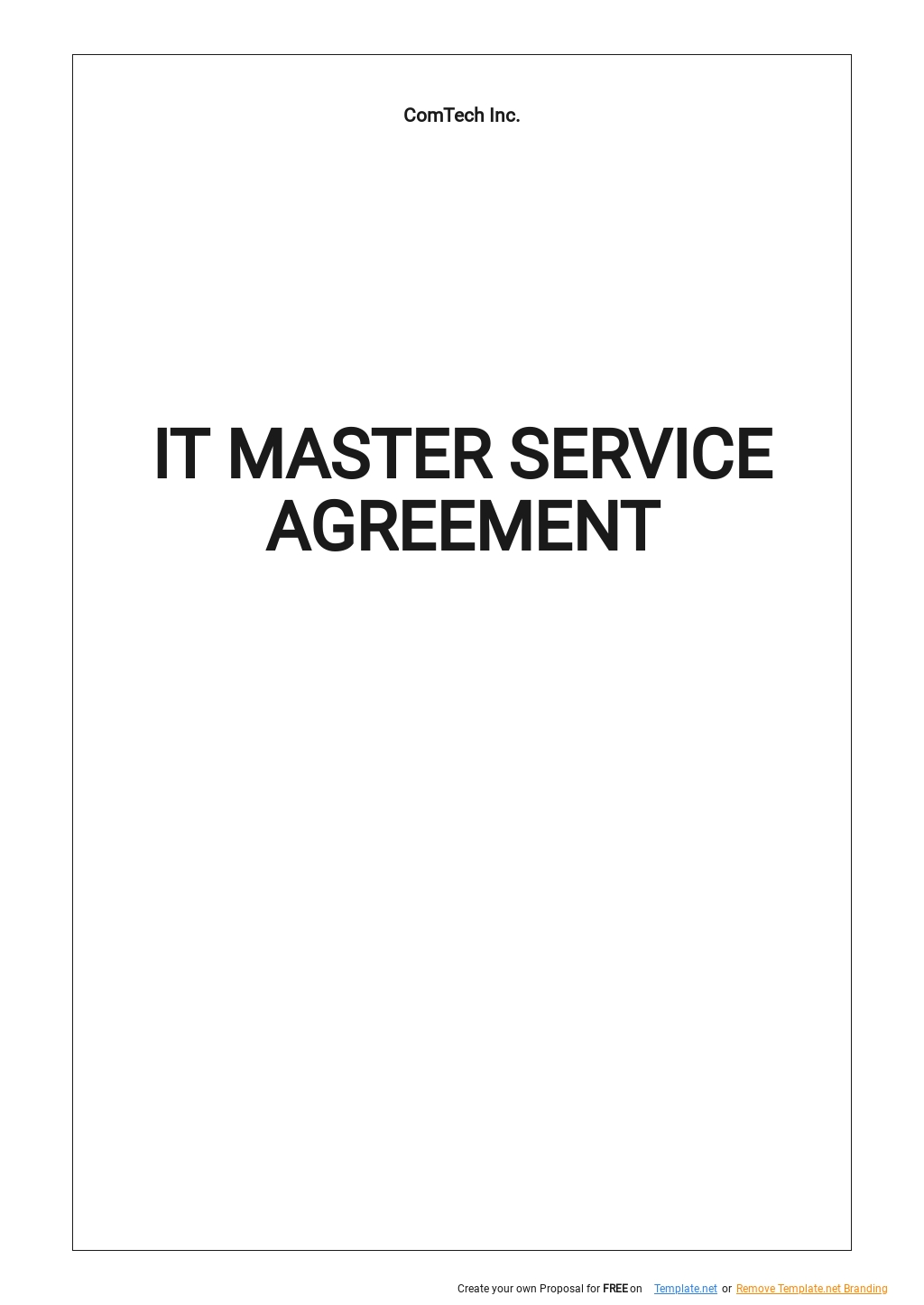 15 Sample Master Service Agreement Templates Sample Templates 