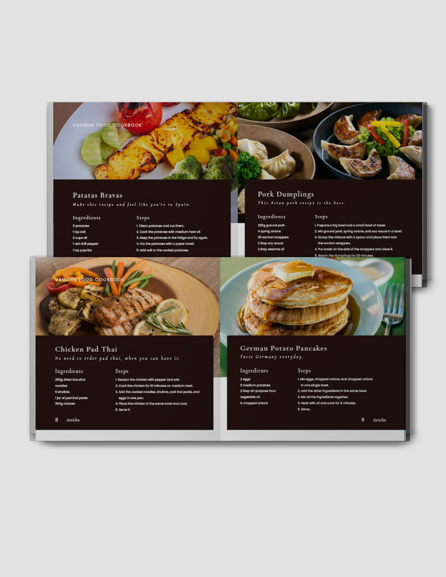 Square Food Cookbook Template