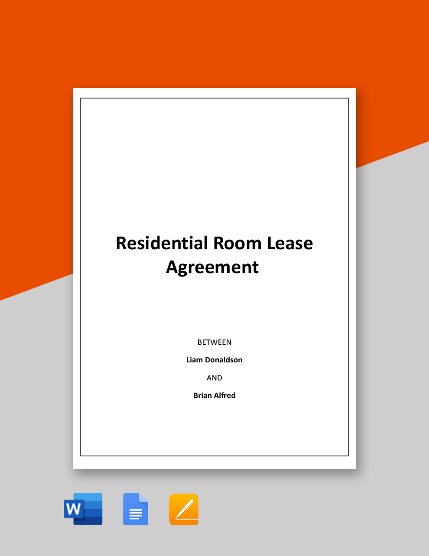 Residential Room Lease Agreement Template 