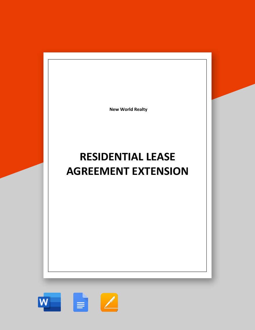 Residential Lease Agreement Extension Template