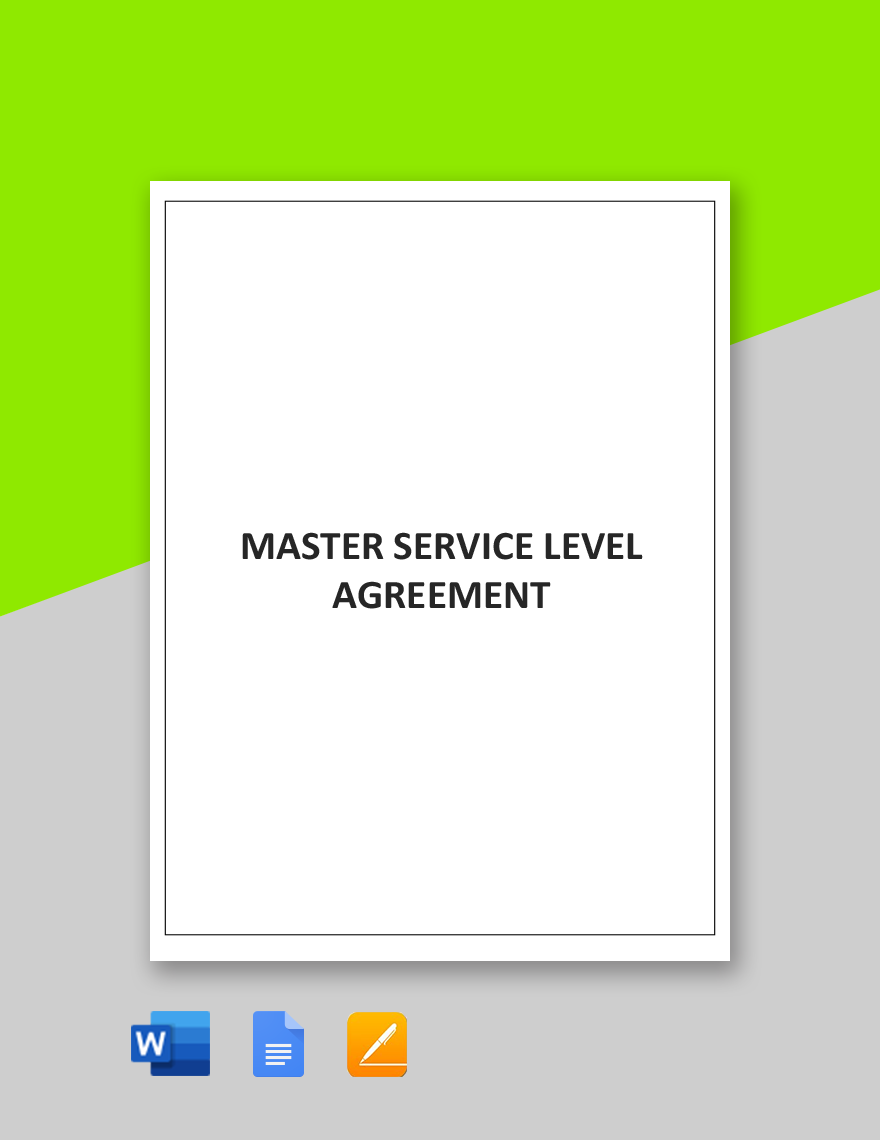 Master Service Level Agreement Template 
